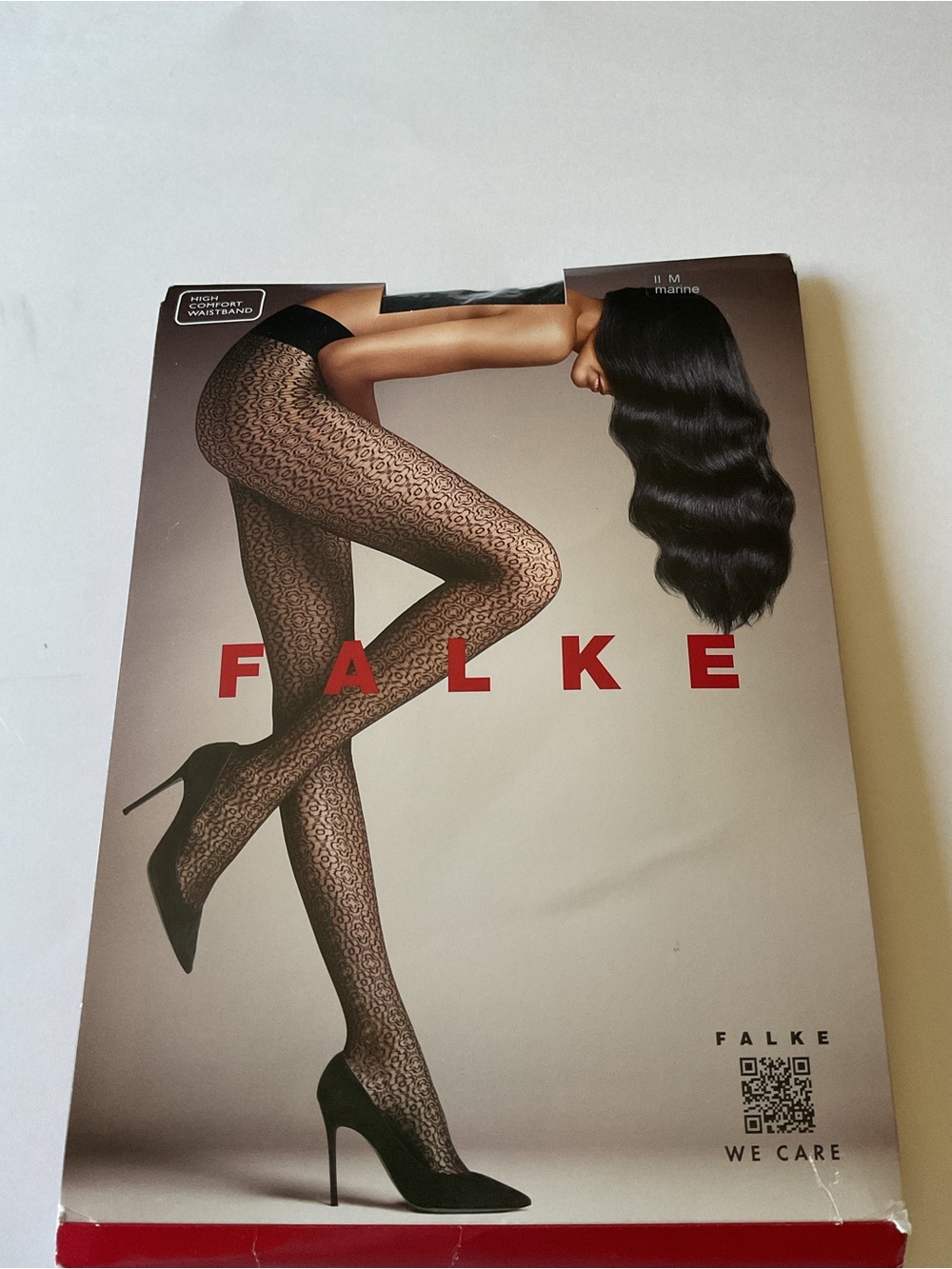FALKE 42326 KNIT TIGHTS MARINE BLUE SIZE MEDIUM NWT